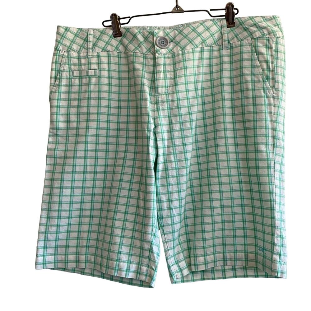 O’Neill plaid long shorts green blue women/junior size 13